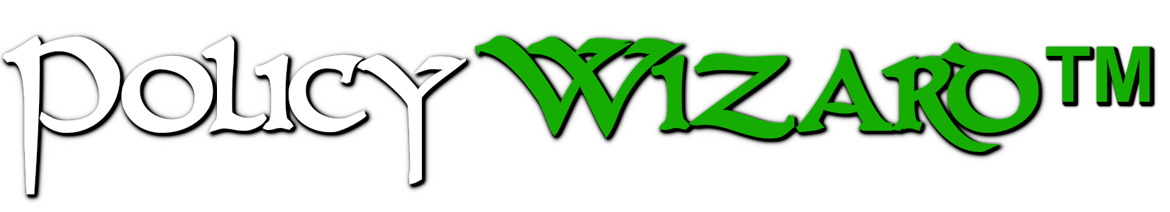 The PolicyWizard Trademark wordmark logo. 